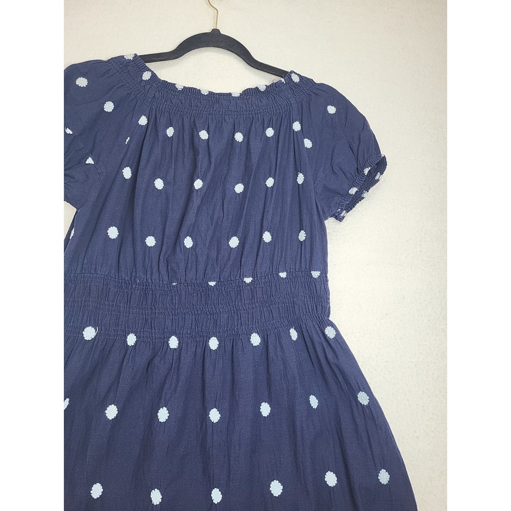 Vtg Cute Options Dress Women's Large Blue Floral Boho Milkmaid Embroidered Midi - Picture 13 of 13